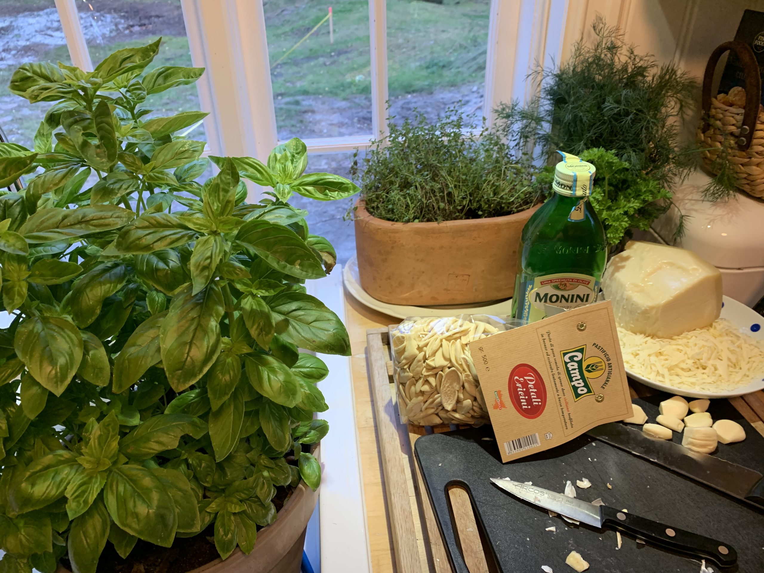 Pesto in the making