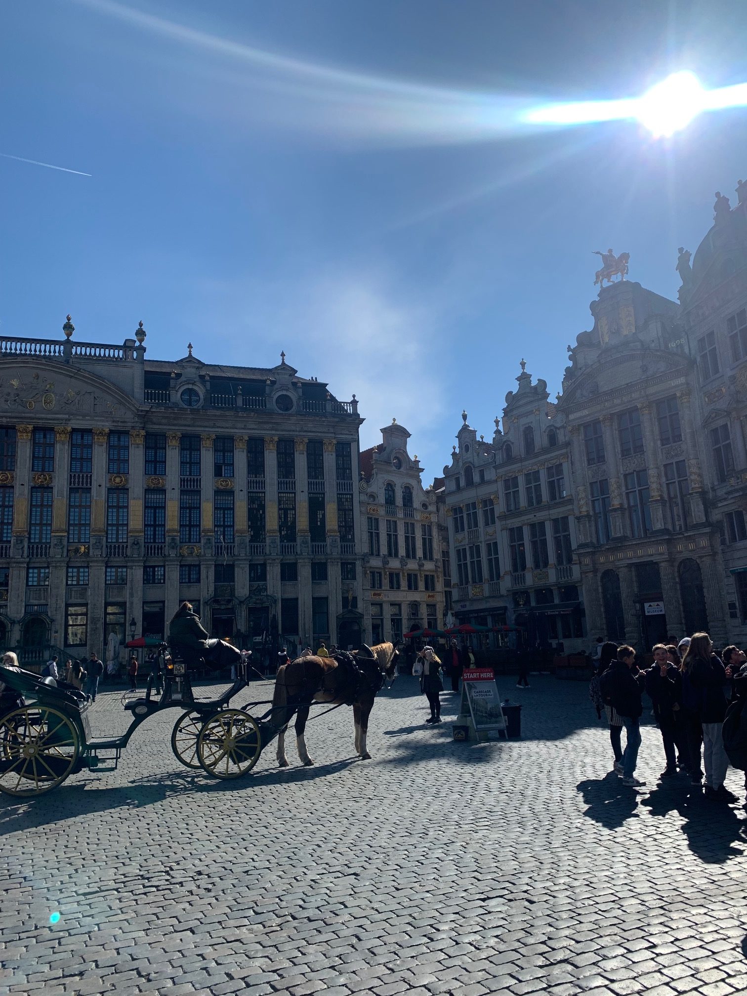 Hästa och vagn på Bryssels gator