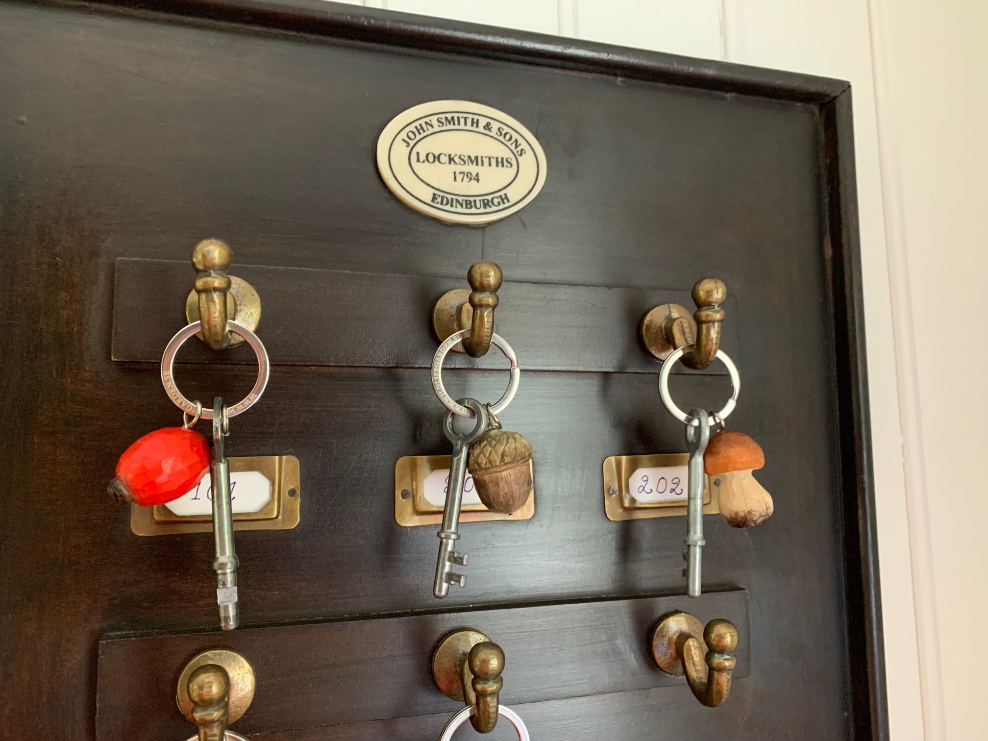 Här hänger nycklarna till gästrummen